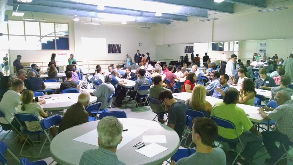 Concerned citizens meet about the future of Washington Avenue on September 3, 2015.