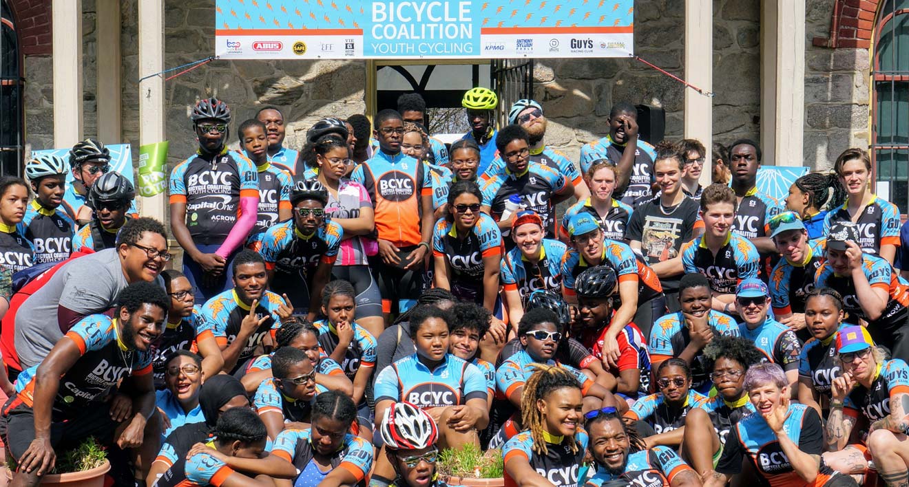 Bicycle Coalition Youth Cycling team photo