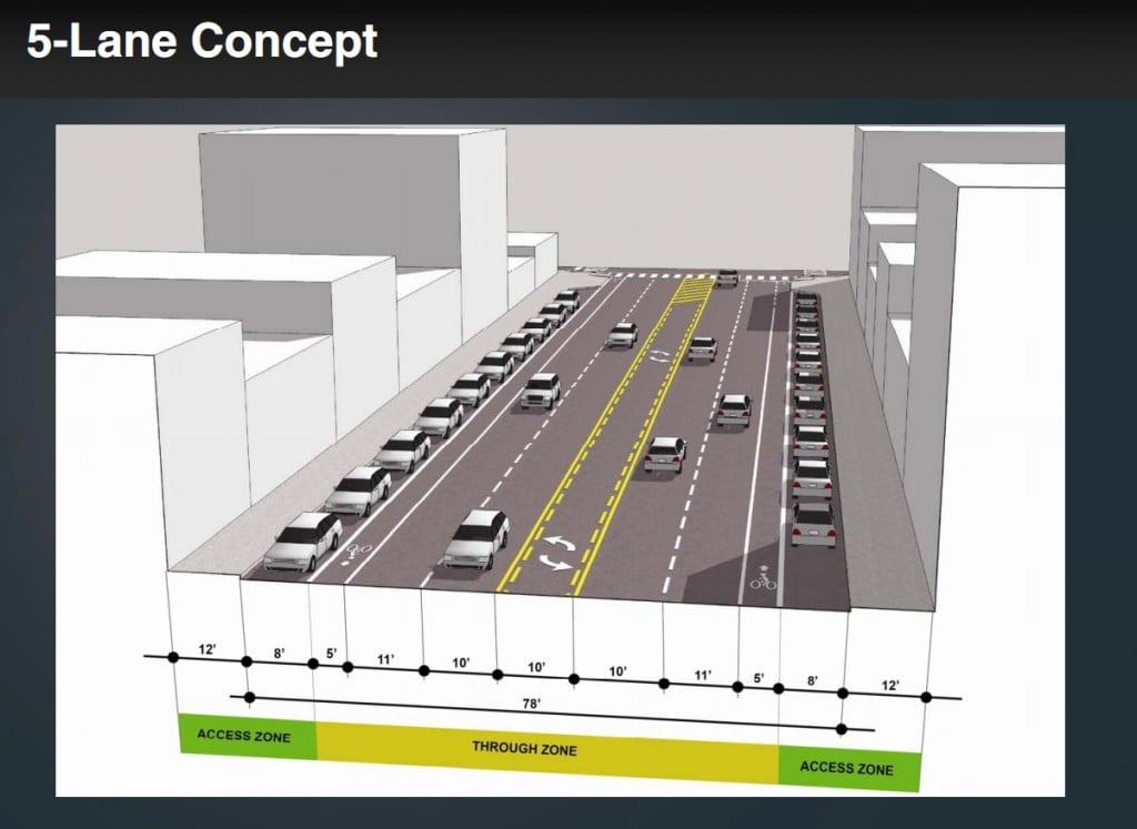 Washington Ave 5-lane concept