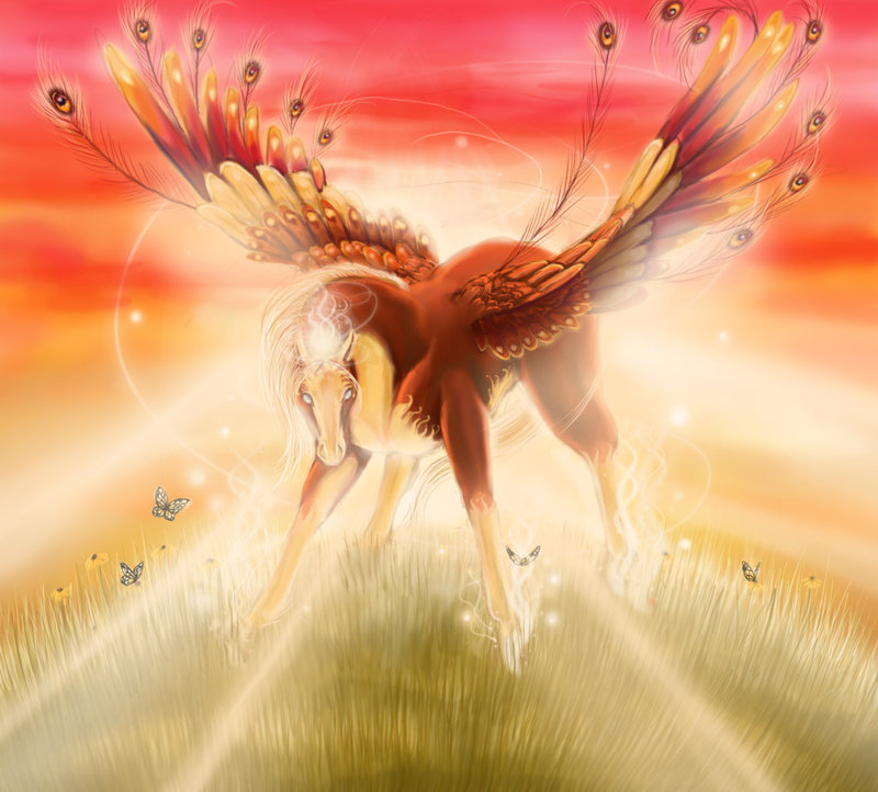It's good, but that winged fairy horse is standing in the way of the sun. Move, winged fairy horse! 