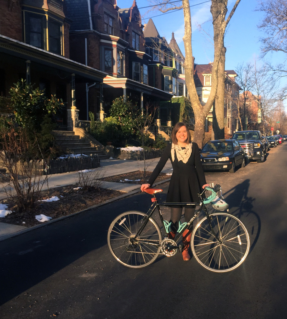 West Philadelphian Kate Otte with her bicycle.