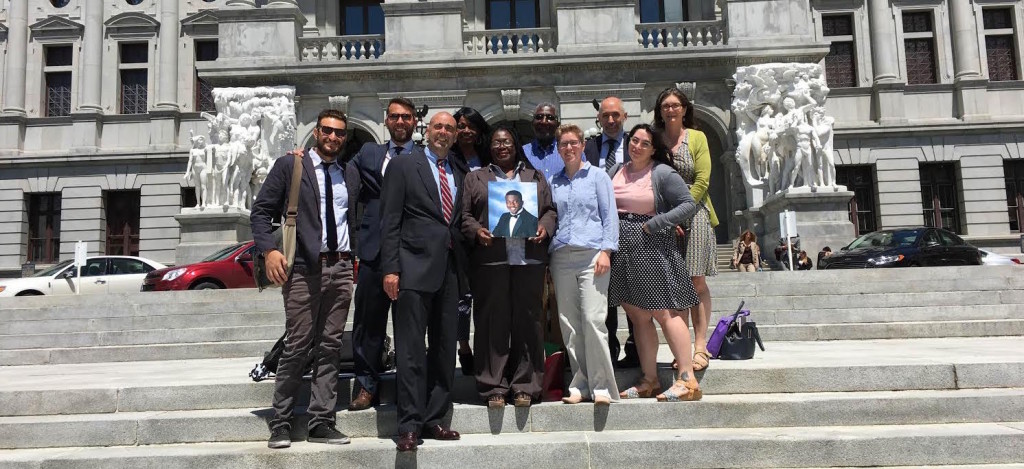 Our group of advocates on the steps of the Pennsylvania State Capitol