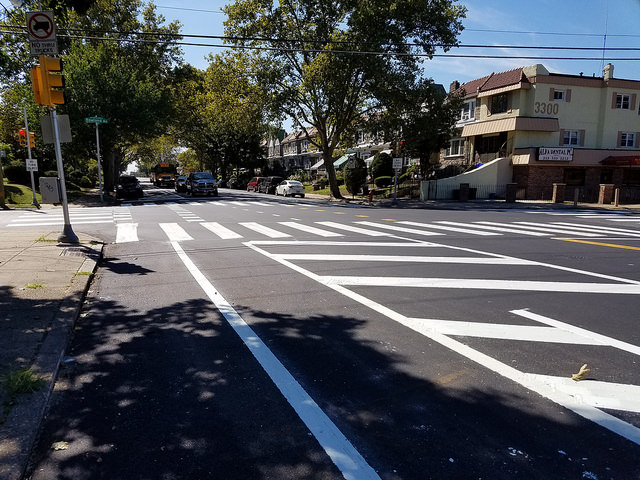 Parking-protected bike lane on Ryan Avenue (Photo by John Boyle)
