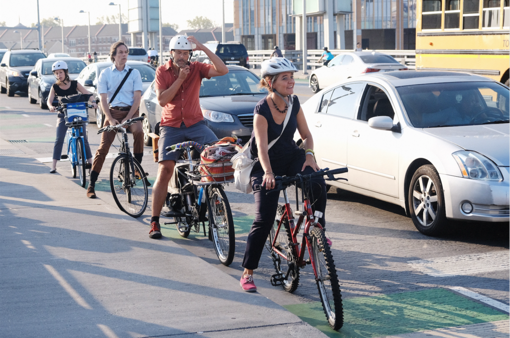 Cyclists on the South Street Bridge (Photo: Dan Chabanov)