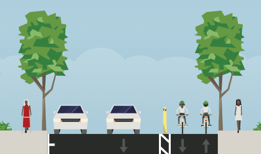 Two-way protected bike lane