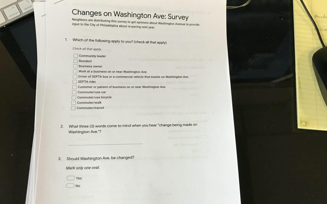 Fill Out This Washington Avenue (Paper) Survey