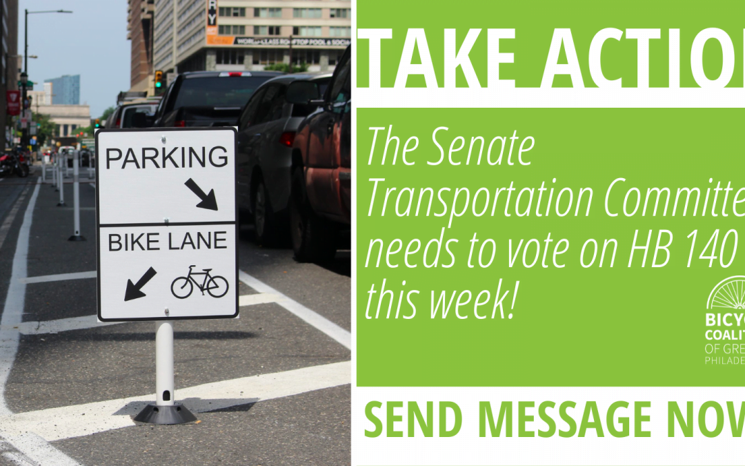 Parking Protected Bike Lanes Bill needs a vote this week