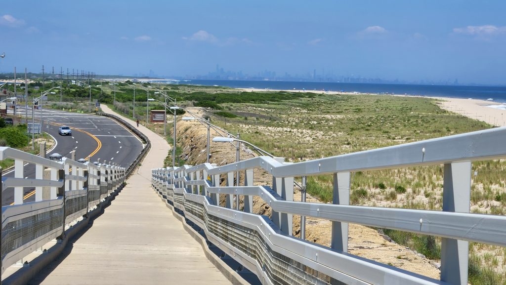 Sandy Hook Multi-Use Path with views of New York City 