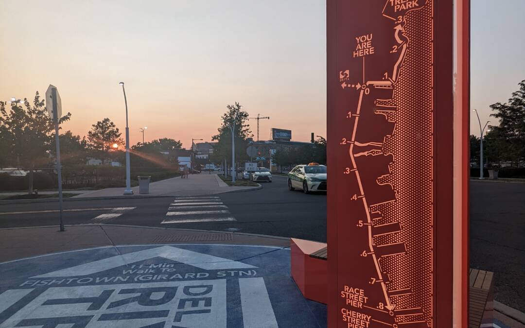 New Wayfinding at Frankford Avenue on the Delaware River Trail